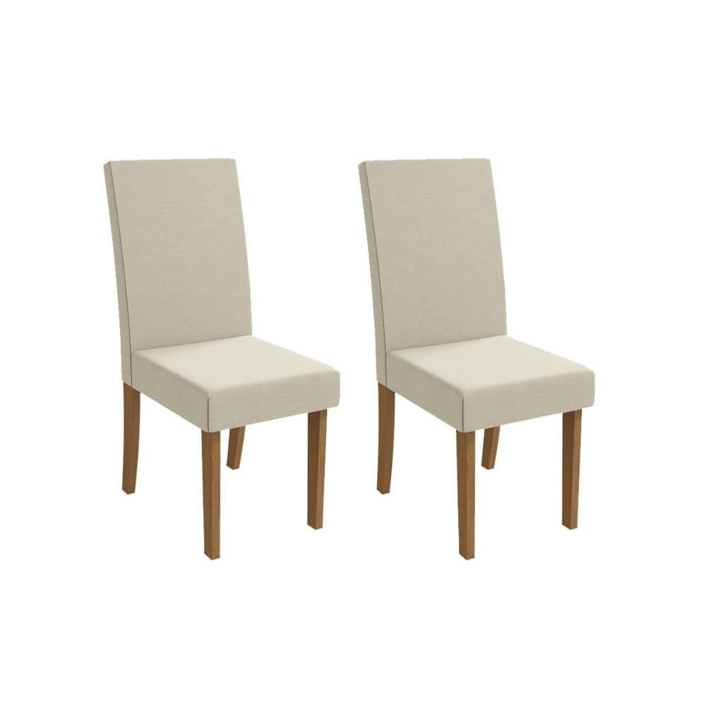 Kit 2 Cadeiras Sala Jantar Dália 2CAD131 Madeirado 2 Un Canela/Linho Bege Argila - Kappesberg