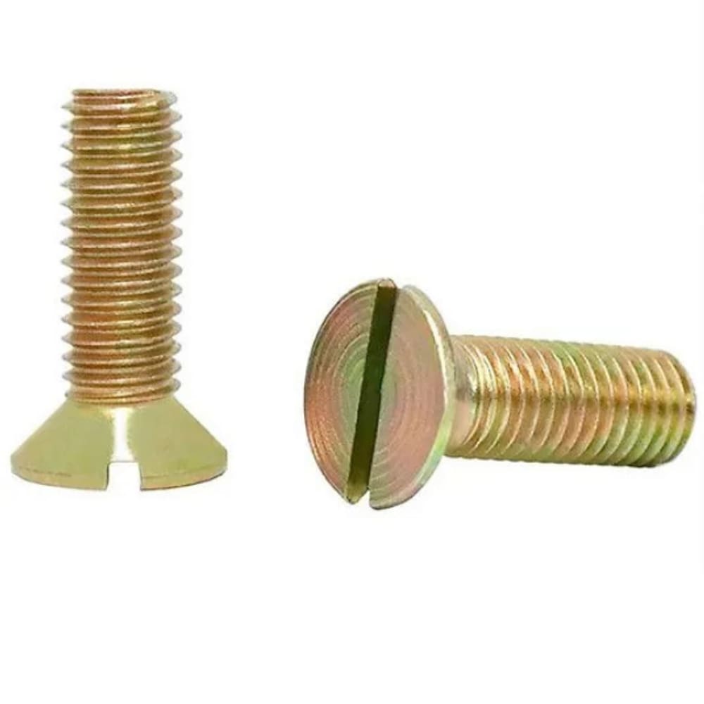 Parafuso Rosca Maquina Cabeça Chata C/ Fenda M6 x 12 MA Ferro Bicrom. C/ 100pçs