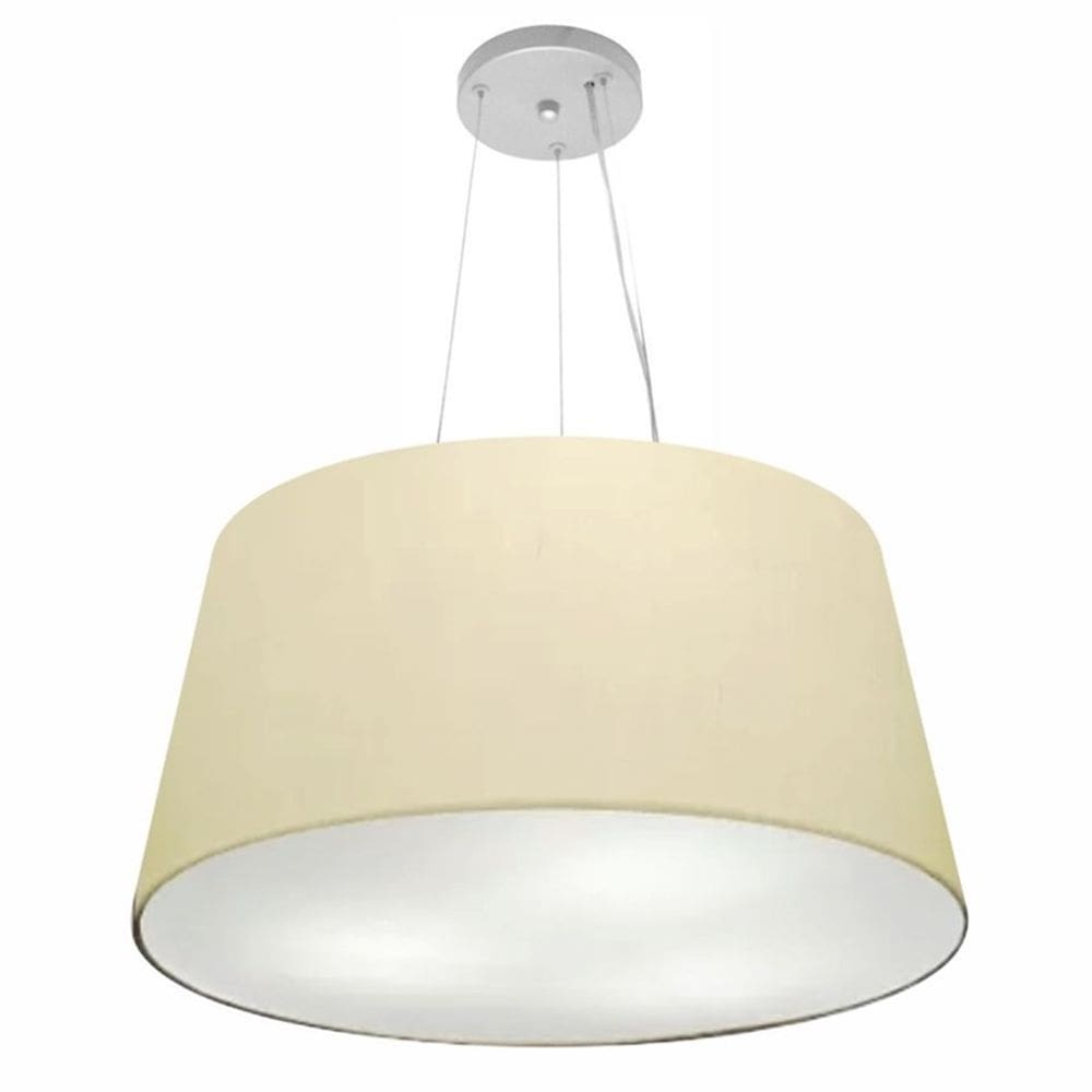 Lustre Pendente Cone Md-4063 Cúpula em Tecido 30/60x50cm Algodão Crú - Bivolt
