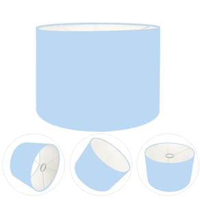 Cúpula em Tecido Cilindrica Abajur Luminária Cp-4146 40x30cm Azul Bebê
