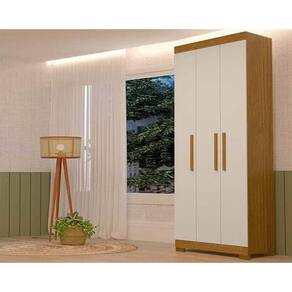 Guarda Roupa 3 Portas e 2 Gavetas Lana Cinamomo/Off White - ACP
