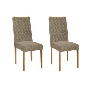 Cadeira de Cozinha Aura 2CAD157 Madeirado Kit 2 Un Carvalho/Boucle Bege Fendi - Kappesberg