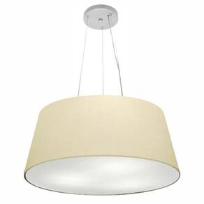Lustre Pendente Cone Md-4062 Cúpula em Tecido 25/60x50cm Algodão Crú - Bivolt