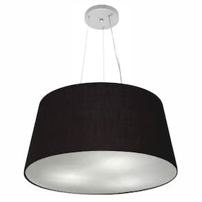 Lustre Pendente Cone Md-4063 Cúpula em Tecido 30/60x50cm Preto - Bivolt