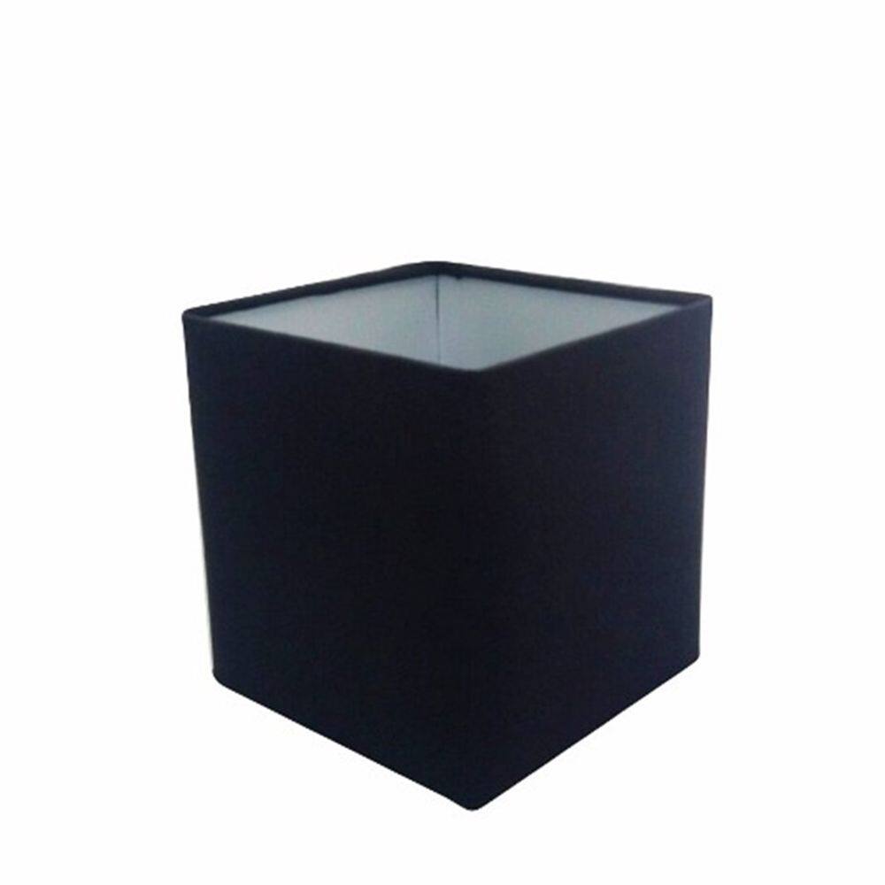 Cúpula em Tecido Quadrada Abajur Luminária Cp-4224 16/16x16cm Preto