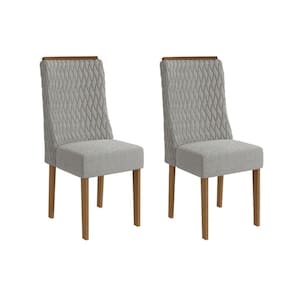 Cadeira de Cozinha Jasmim 2CAD158 Madeirado Kit 2 Un Canela/Boucle Cinza - Kappesberg
