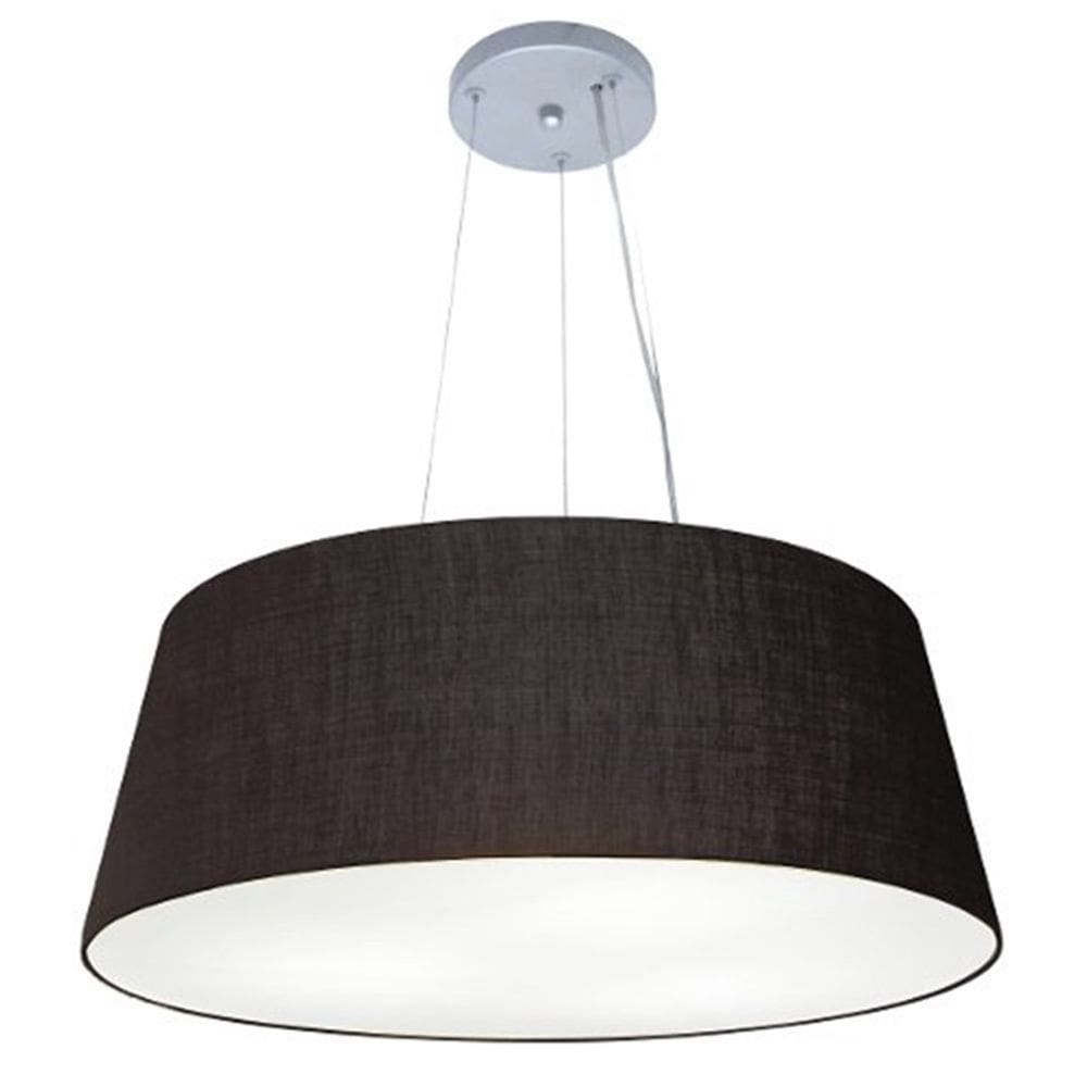 Lustre Pendente Cone Md-4072 Cúpula em Tecido 30/80x65cm Preto - Bivolt