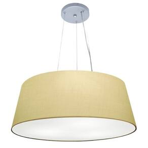 Lustre Pendente Cone Md-4072 Cúpula em Tecido 30/80x65cm Algodão Crú - Bivolt