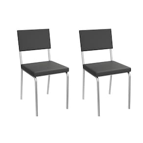 Cadeira de Cozinha Zaria 2C128CR Aço Kit 2 Un Cromado/ano Preto - Kappesberg