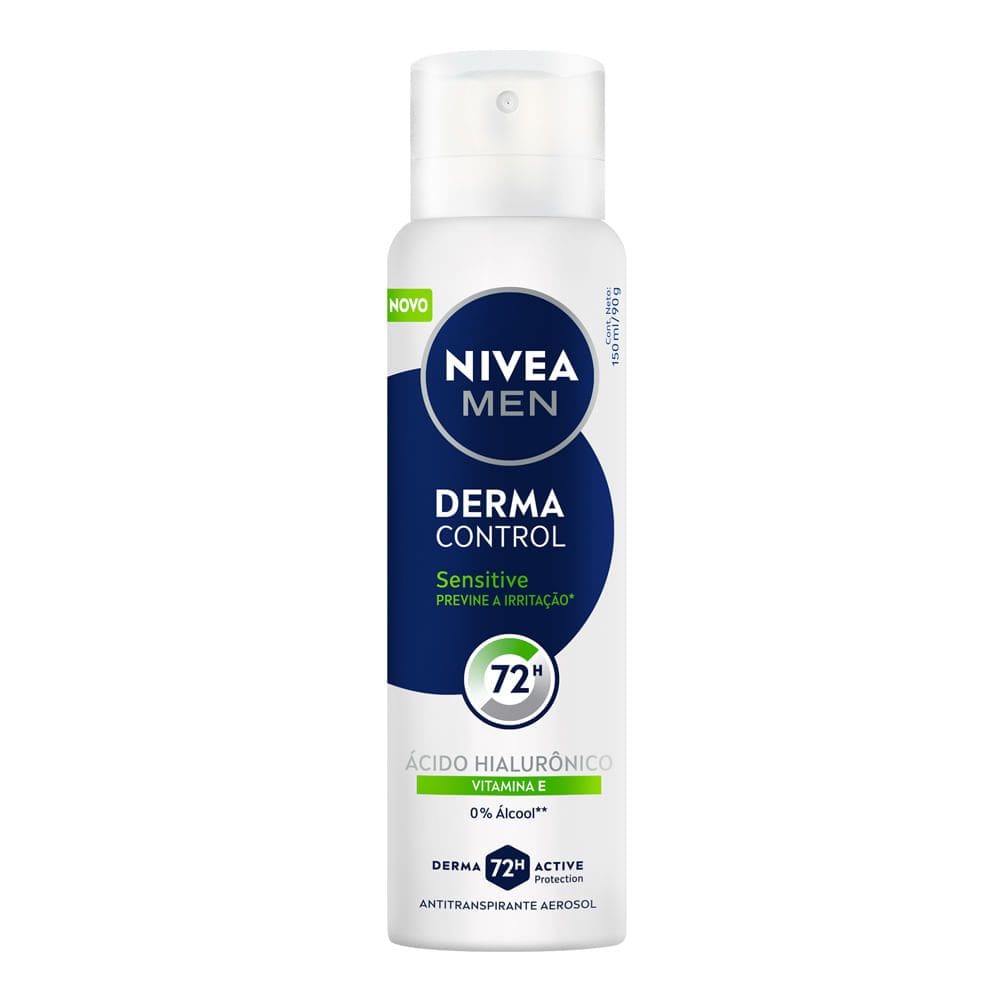 Desodorante Nivea Men Derma Control Sensitive Aerossol 72h Antitranspirante 150ml