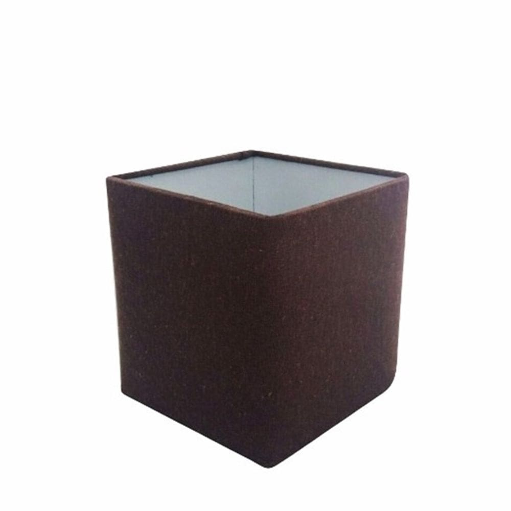 Cúpula em Tecido Quadrada Abajur Luminária Cp-4224 16/16x16cm Café