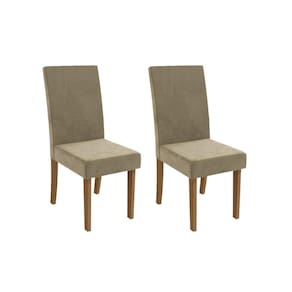 Cadeira de Cozinha Dália 2CAD131 Madeirado Kit 2 Un Canela/Suede Bege - Kappesberg