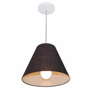 Lustre Pendente Cone Md-4028 Cúpula em Tecido 25/30x12cm Preto - Bivolt