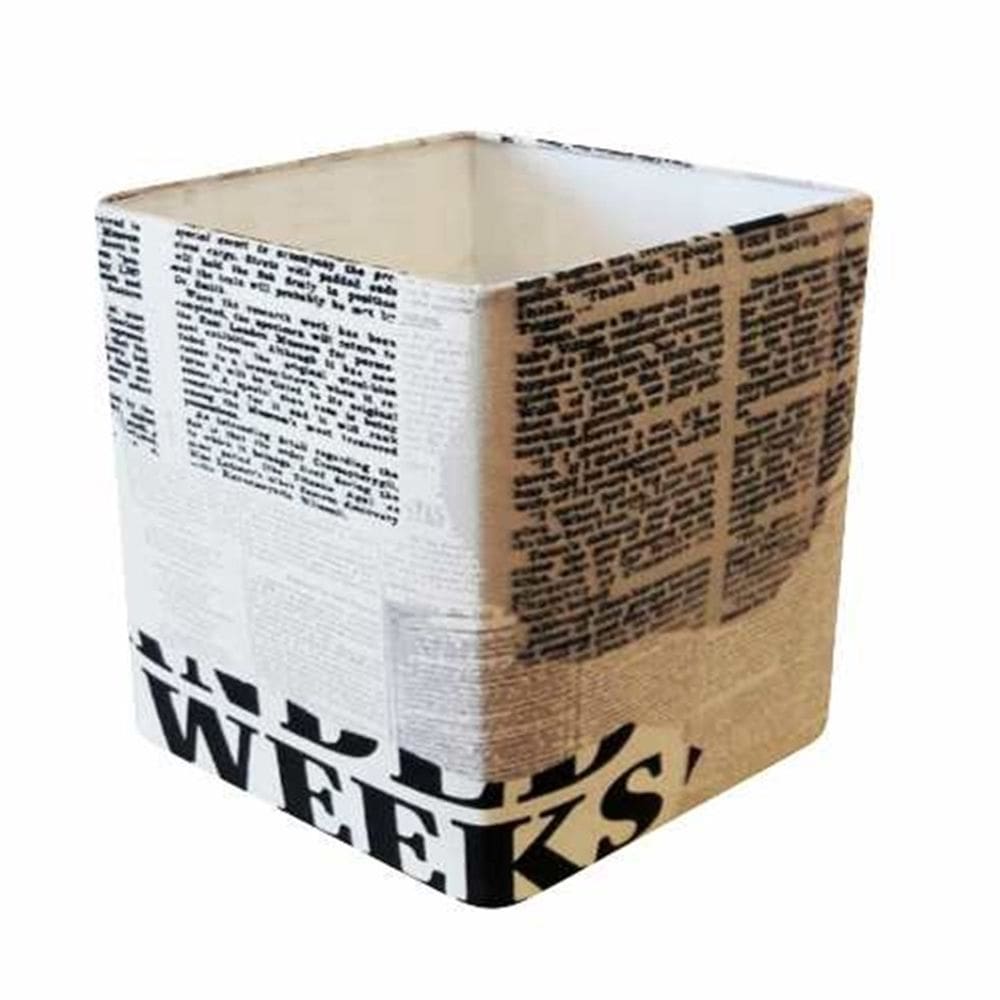 Cúpula em Tecido Quadrada Abajur Luminária Cp-25/25x25cm Ny-Jornal