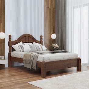 Cama Casal Clássica 1,40 Linha Ouro Madeira Maciça 2259WN Café Finestra