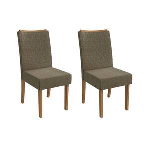 Cadeira de Cozinha Rosa 2CAD129 Madeirado Kit 2 Un Canela/Boucle Bege Fendi - Kappesberg