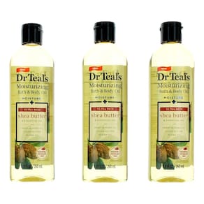 Óleo hidratante para banho e corpo Dr. Teal`s Shea Butter 260 ml, pacote com 3 unidades