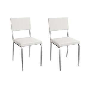 Cadeira de Cozinha Zaria 2C128CR Aço Kit 2 Un Cromado/ano Branco - Kappesberg