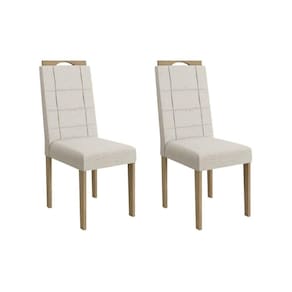 Kit 2 Cadeiras Sala Jantar Flora 2CAD150 Madeirado 2 Un Carvalho/Linho Bege Caqui - Kappesberg