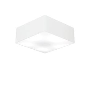 Plafon Quadrado Md-3001 Cúpula em Tecido 12/35x35cm Branco - Bivolt