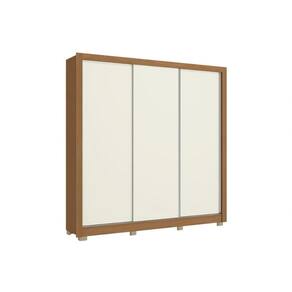 Guarda Roupa 3 Portas de Correr e 2 Gavetas c/ Pés CB03M570 Flex Canela/Canela ou Off White - Kappesberg