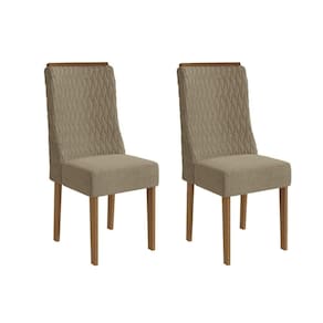 Cadeira de Cozinha Jasmim 2CAD158 Madeirado Kit 2 Un Canela/Boucle Bege Fendi - Kappesberg
