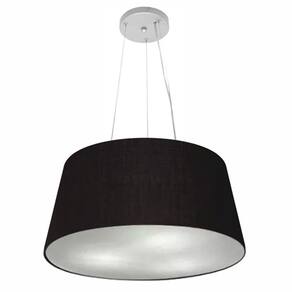 Lustre Pendente Cone Md-4048 Cúpula em Tecido 21/50x40cm Preto - Bivolt