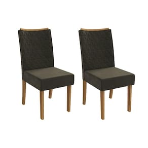 Cadeira de Cozinha Rosa 2CAD129 Madeirado Kit 2 Un Canela/Suede Grafite - Kappesberg