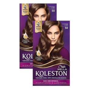 Kit 2X Tintura Creme Koleston Wella Castanho Claro 50
