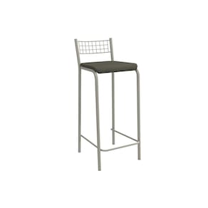 Banqueta Sala de Jantar Gênova 1B705NK Aço 1 Un Niquel/Suede Escuro - Kappesberg
