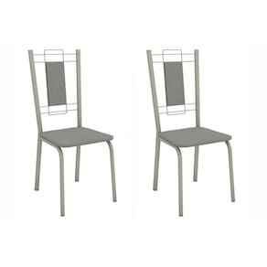 Cadeira Sala de Jantar Florença 2C005NK Aço Kit 2 Un Niquel/Boucle Cinza - Kappesberg