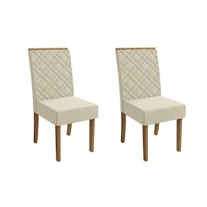 Cadeira de Cozinha Gardênia 2CAD149 Madeirado Kit 2 Un Canela/Linho Bege Argila - Kappesberg