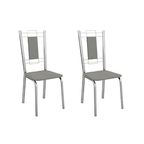 Cadeira de Cozinha Florença 2C005CR Aço Kit 2 Un Cromado/Boucle Cinza - Kappesberg