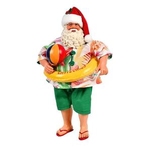Adorno Papai Noel Praiano Com Boia E Bola 28Cm
