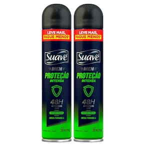 Kit 2 Desodorante Suave Men Proteção Intensa Aerossol Antitranspirante 48h 200ml