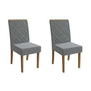 Cadeira de Cozinha Gardênia 2CAD149 Madeirado Kit 2 Un Canela/Linho Grafite - Kappesberg