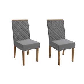Kit 2 Cadeiras Sala Jantar Gardênia 2CAD149 Madeirado 2 Un Canela/Suede Cinza - Kappesberg