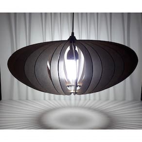 Luminária Teto Tipo Pendente Em Mdf - Completa Cor: Marrom