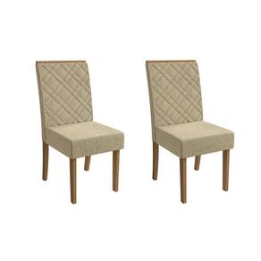 Kit 2 Cadeiras de Cozinha Gardênia 2CAD149 Madeirado 2 Un Canela/Boucle Bege - Kappesberg
