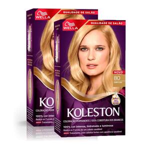 Kit 2 Tintura Creme Koleston Wella Louro Claro 80