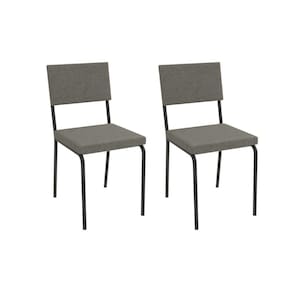 Cadeira de Cozinha Zaria 2C128PRF Aço Kit 2 Un Preto/Linho Escuro - Kappesberg