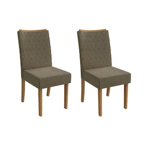 Cadeira de Cozinha Rosa 2CAD129 Madeirado Kit 2 Un Canela/Boucle Bege Fendi - Kappesberg
