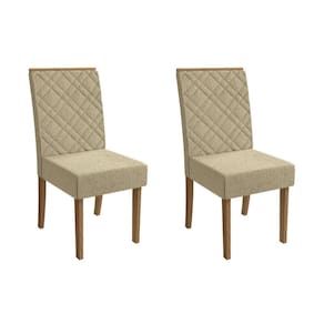 Cadeira de Cozinha Gardênia 2CAD149 Madeirado Kit 2 Un Canela/Boucle Bege - Kappesberg