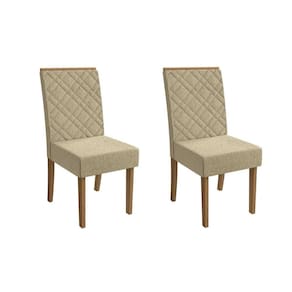 Cadeira de Cozinha Gardênia 2CAD149 Madeirado Kit 2 Un Canela/Boucle Bege - Kappesberg