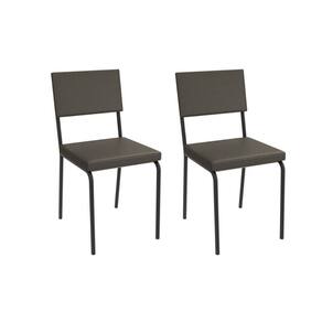 Kit 2 Cadeiras Sala Jantar Zaria 2C128PRF Aço 2 Un Preto/ano Marrom - Kappesberg