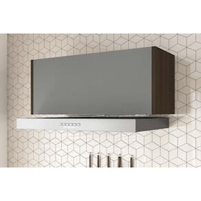 Armário Aéreo Cozinha Modulado Campanele c/ 1 Porta Basculante 76cm Castanho/Cinza - Politorno