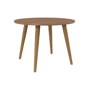 Mesa Multiuso Cozinha Dani c/ Tampo Madeirado Redondo 109x109cm Carvalho/Cinamomo - Cimol
