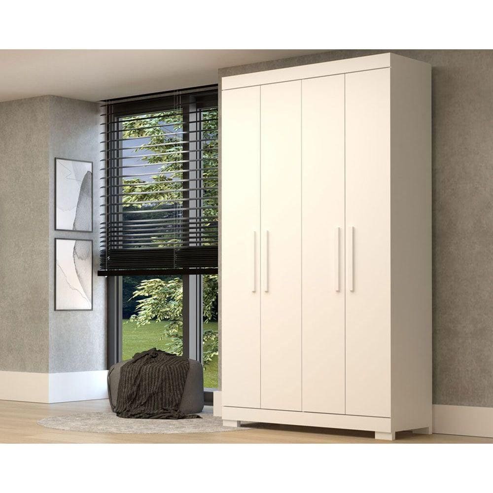 Guarda Roupa 4 Portas 2 Gavetas Lana Branco - ACP