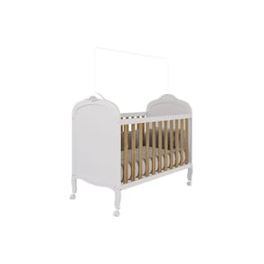 Berço / Mini Cama Infantil Elô 2 em 1 Branco/Amendoa - Peroba