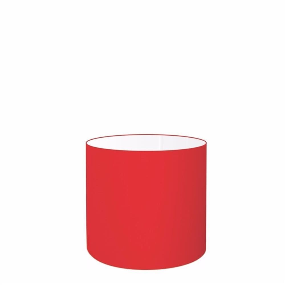 Cúpula em Tecido Cilindrica Abajur Luminária Cp-4046 18x18cm Vermelho